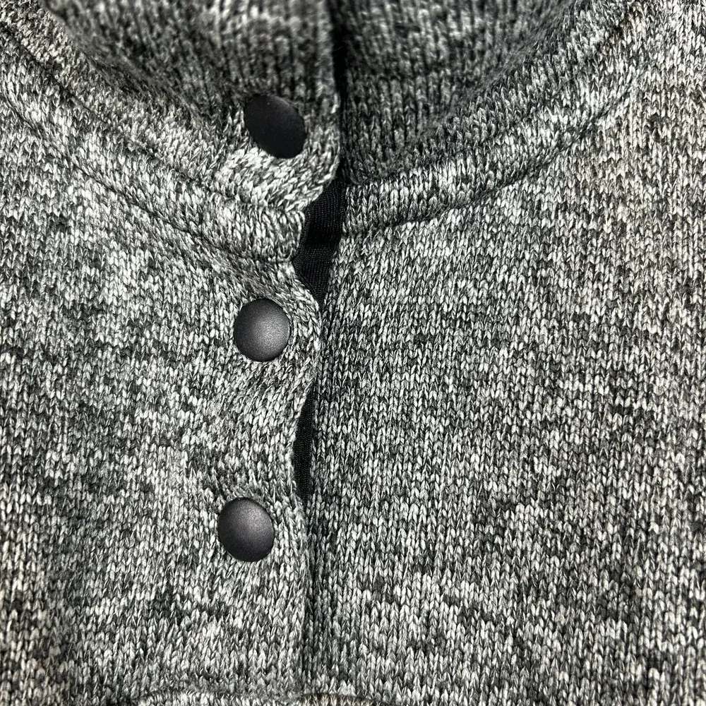 Eddie Bauer Sweatshirt Womens L Pullover 1/4 Snap Gray Heather Fleece Cozy